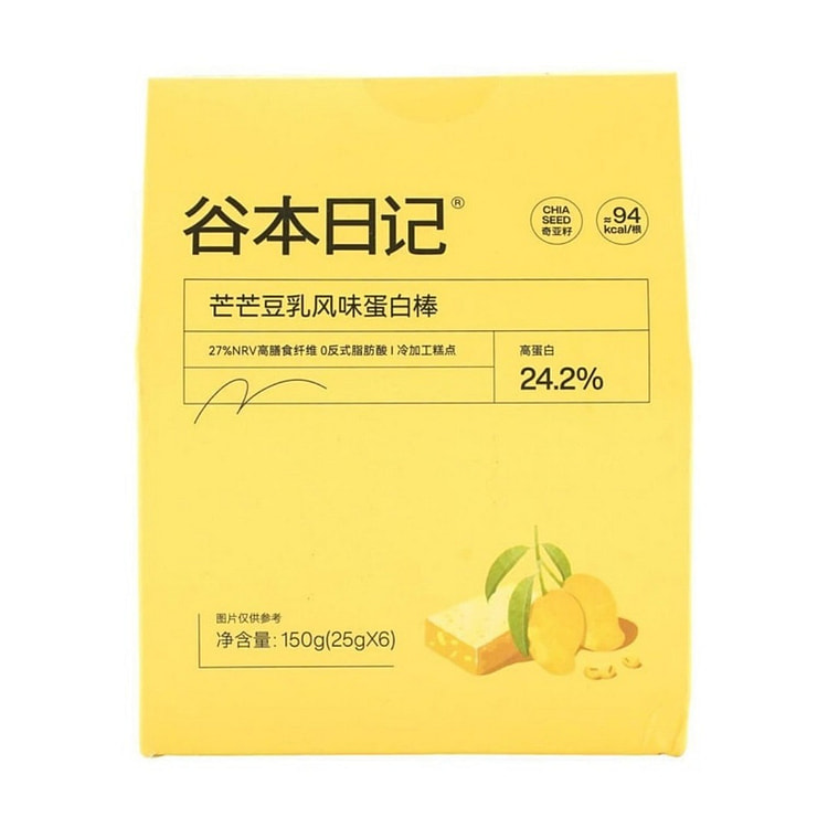 谷本日记蛋白棒#芒芒豆乳风味 代餐饱腹25g*6支 150 克