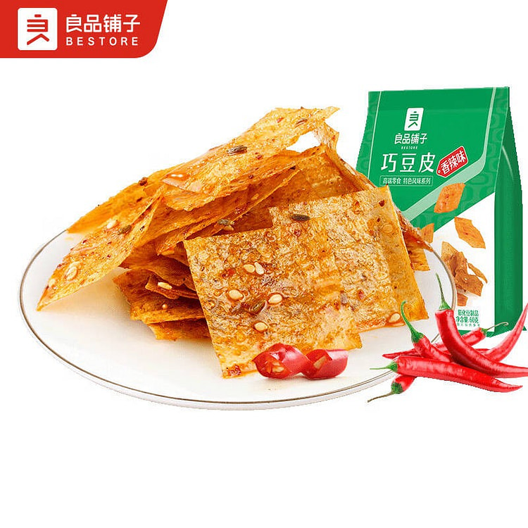 良品铺子 麻辣豆皮 怀旧休闲零食素辣条香辣味60g