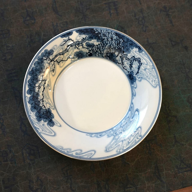 Teapot Holder Jingdezhen Ancient Pine Blue & White 1 count