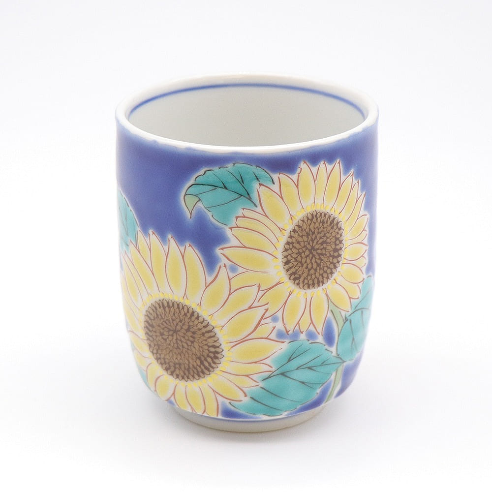 Kutani Ware Handmade Cup (Sunflower, 2.7”x 2.7) Made in Japan 1 each
