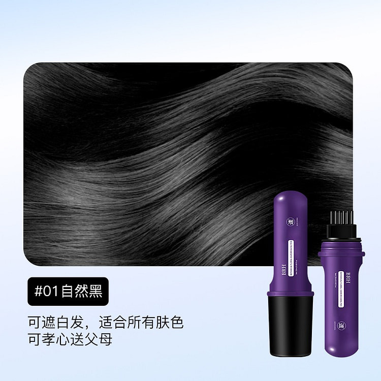 BRH一次性染发笔遮盖白发神器 01自然黑 1份 1 个