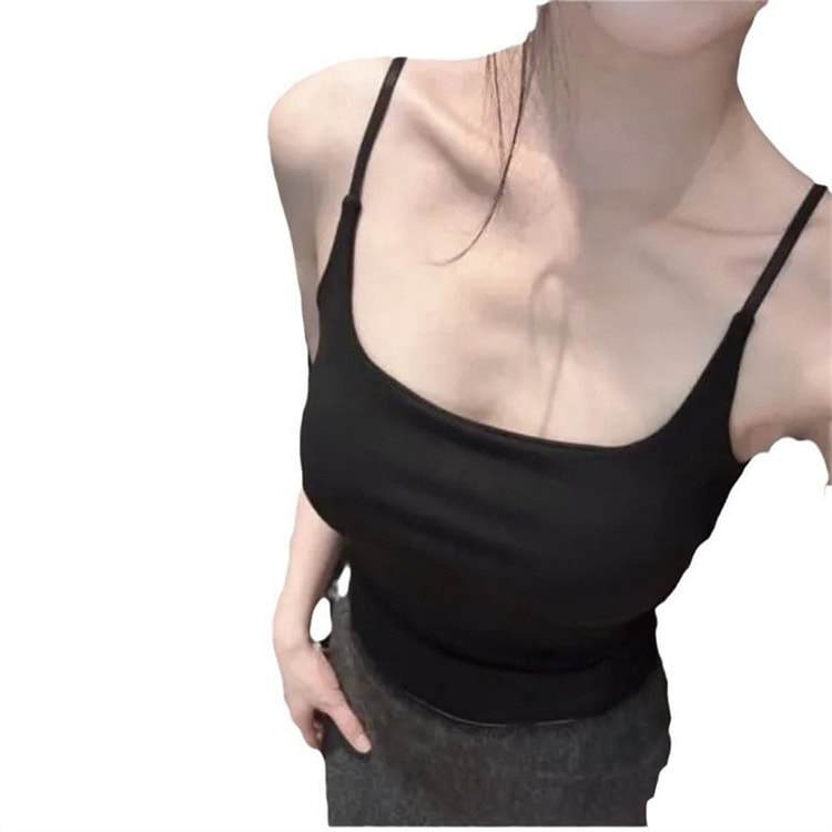 Women's suspenders with built-in bra, black, one s