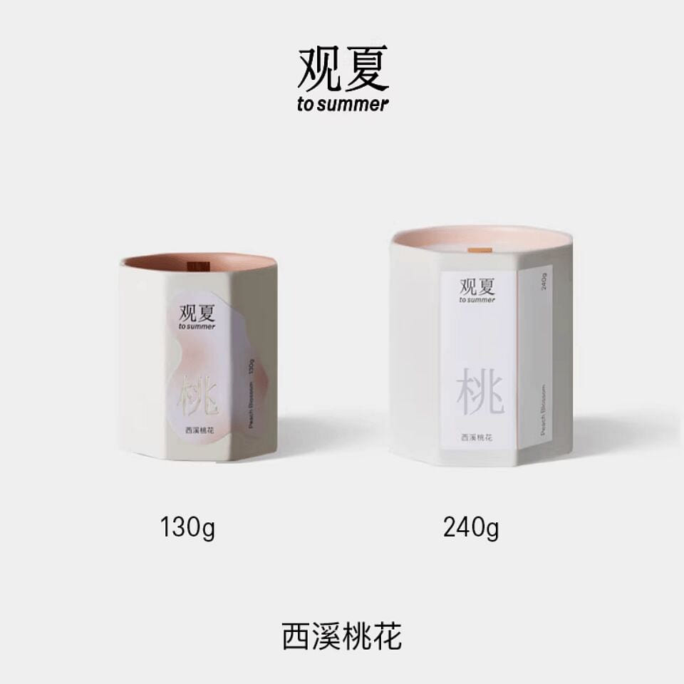 观夏新植制精油木芯香薰蜡烛 西溪桃花 130 克