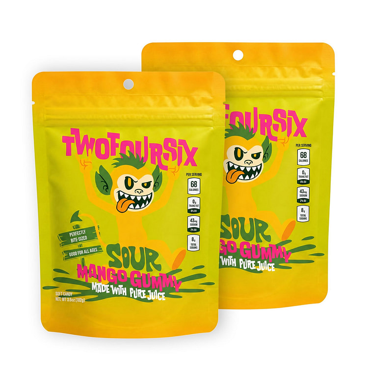 TwoFourSix Sour Mango Gummies 3.6 oz*2 pack