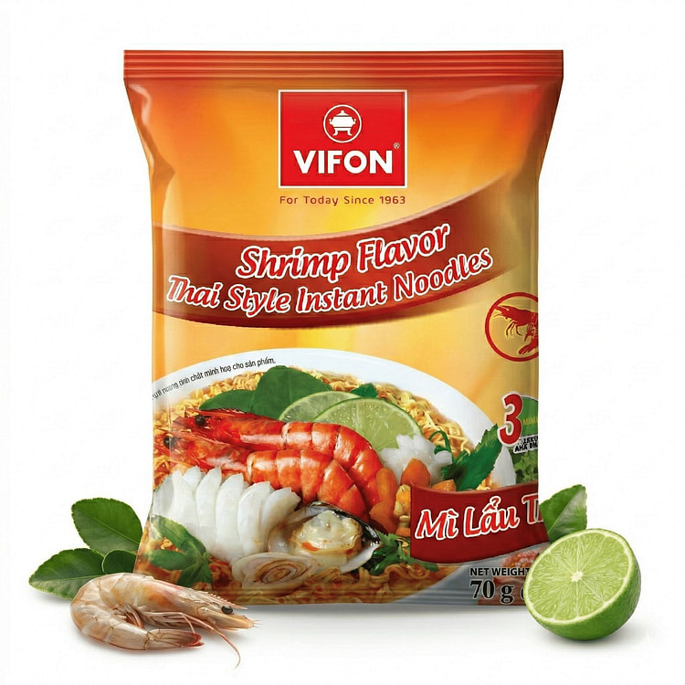VIFON 泰式虾味方便面杯装 5 包 350 克
