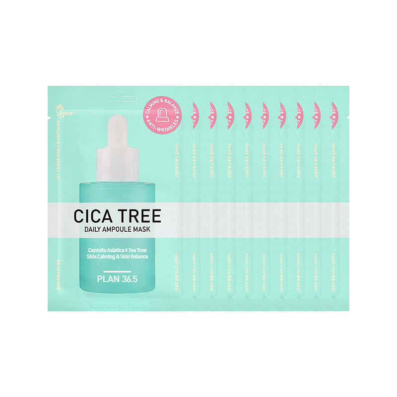 PLAN 36.5 Cica Tree Daily Ampoule Mask 10 Pack 1 each