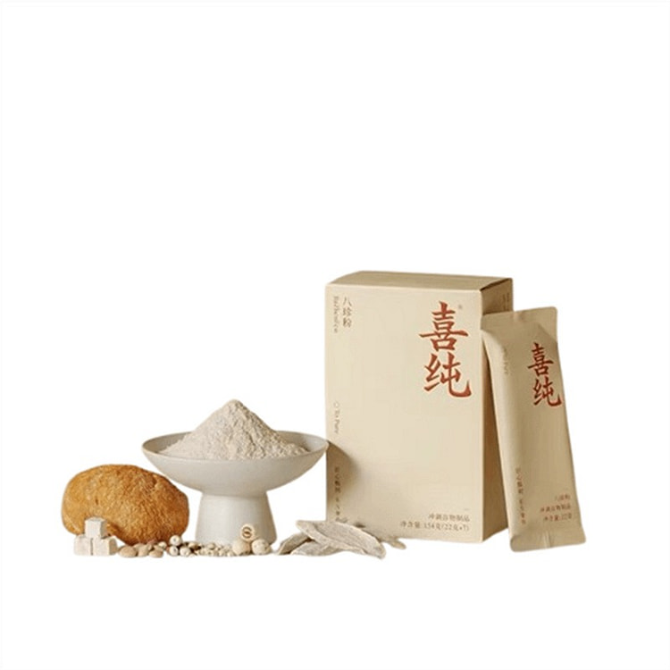 喜纯 八珍粉健脾胃山药猴头菇茯苓薏仁营养餐 22克x7支/盒