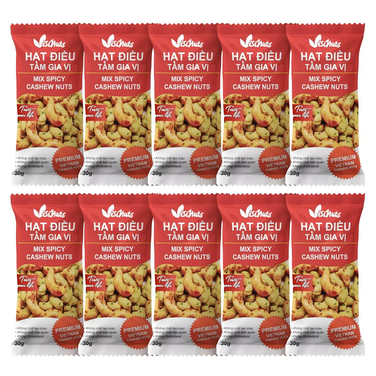 Mix Spicy Cashew Nuts 30g, Pack of 10