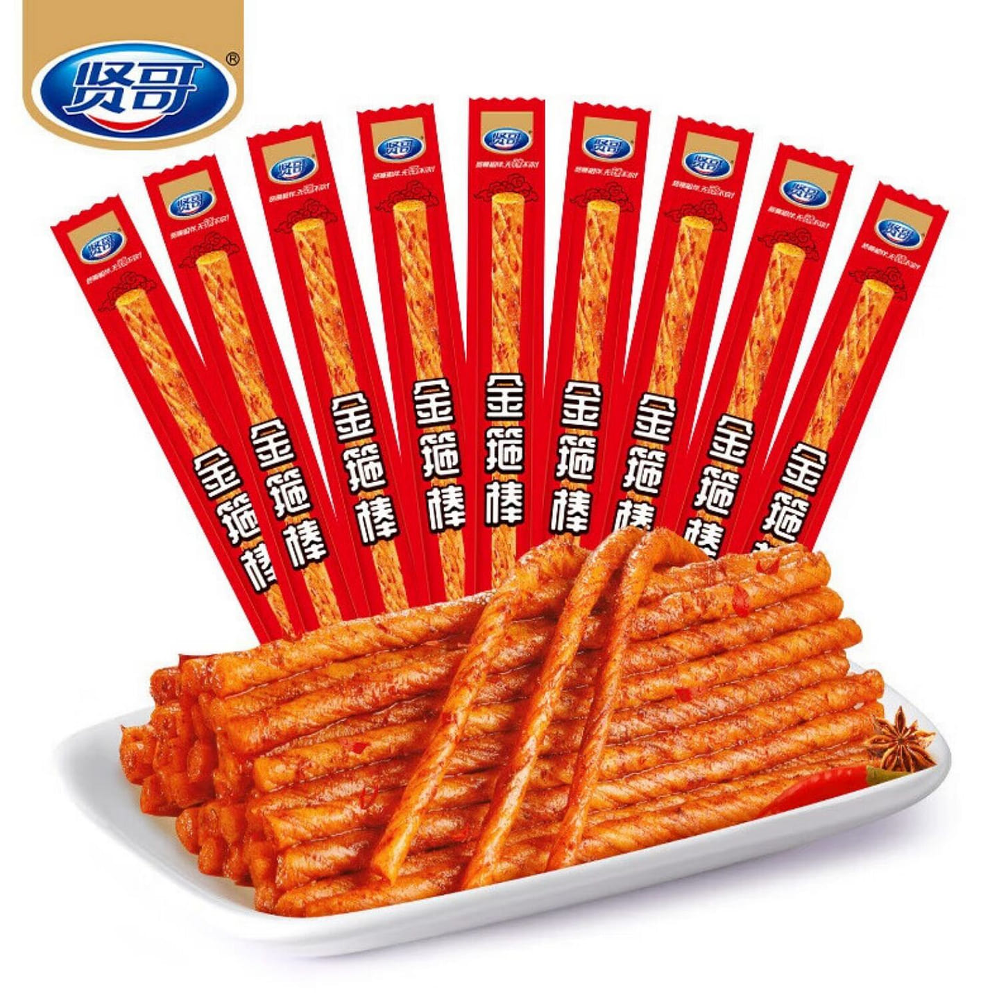 Vegan Spicy Beef Tendon Latiao (30 Sticks) 300 グラム