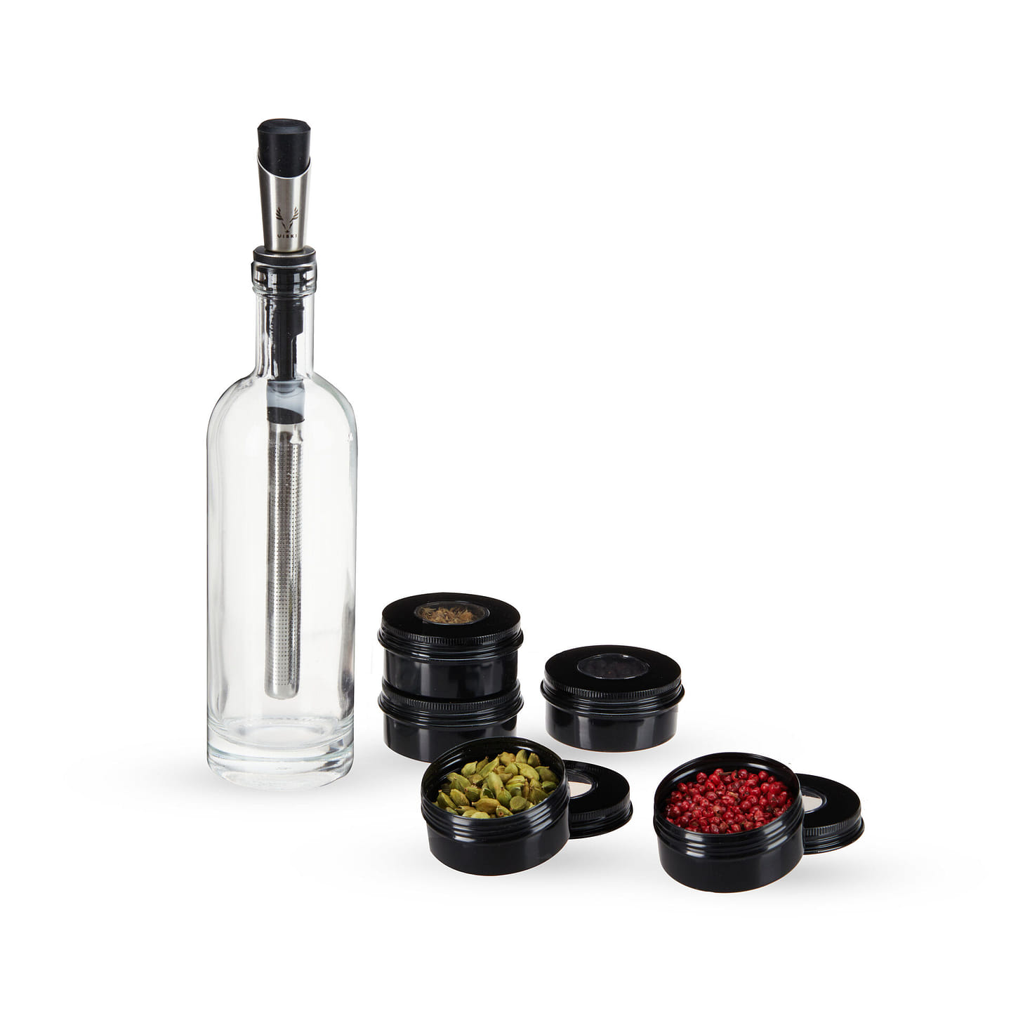 Viski Alchemi Spirit Infusion Kit for Liquor, Gin, Vodka, Whiskey, Rum, Tequila Infuser, Customize Craft Cocktails, Stainless Steel, Set of 1 9 count