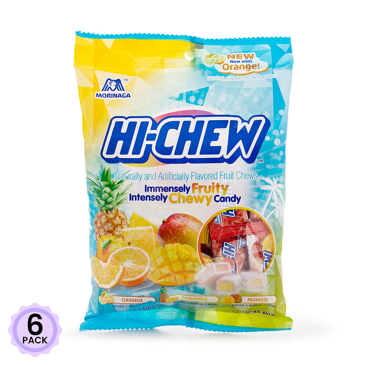 Hi-Chew 트로피칼 열대과일맛 츄잉캔디 모듬 100 그램*6 팩