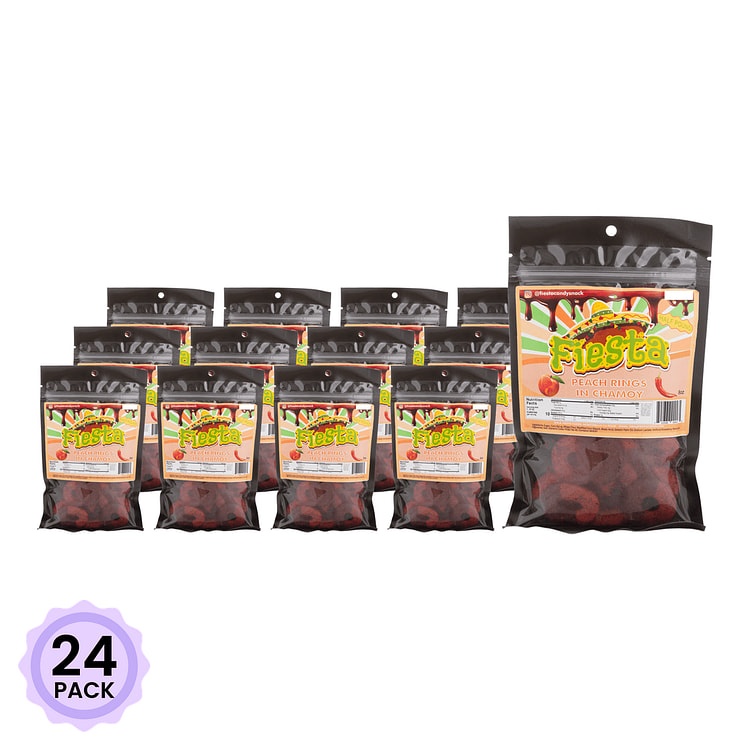 Fiesta Peach Rings in Chamoy 墨西哥风味酸辣蜜桃糖 8 盎司*24 包