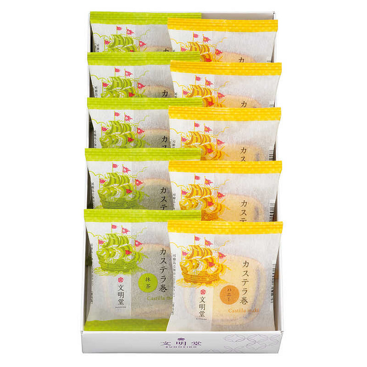Bunmeido Tokyo Castella Roll Cakes, 10 Pieces 1 count
