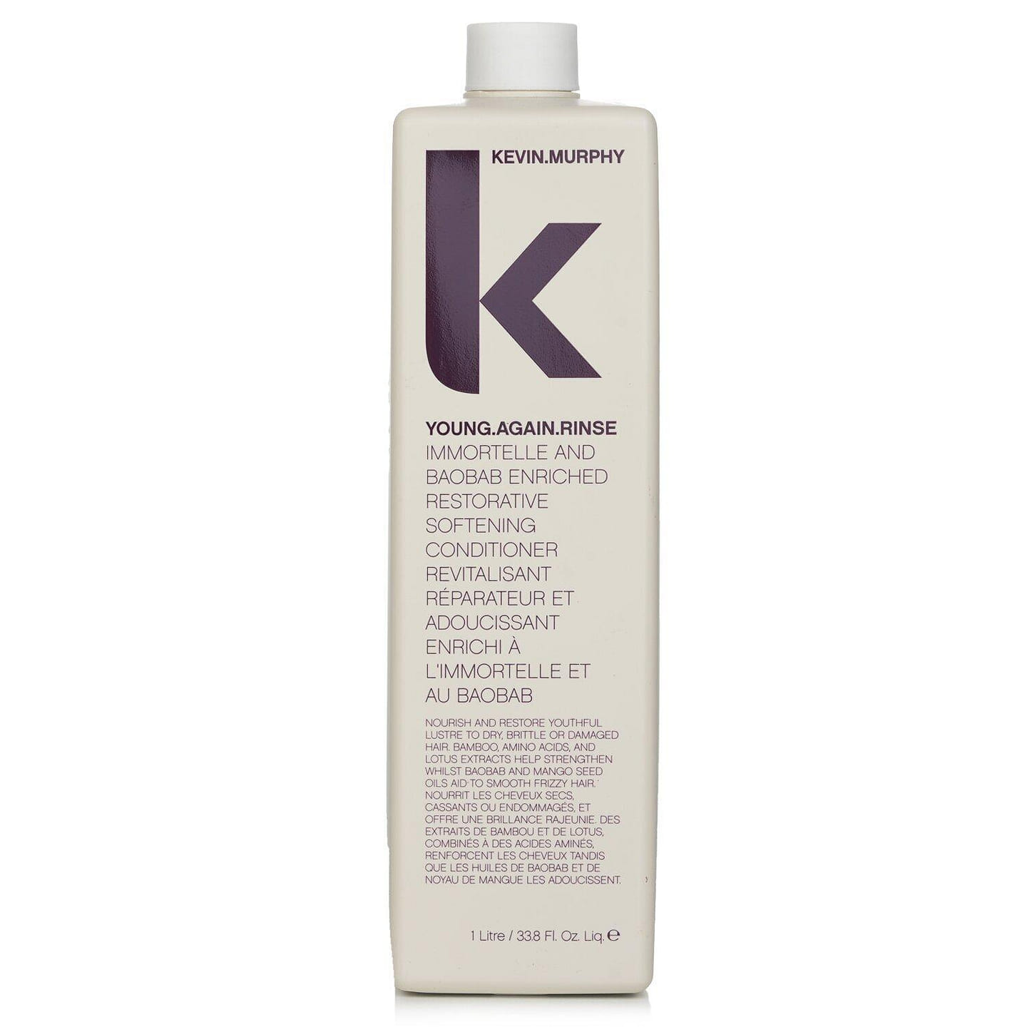 Kevin.Murphy Young.Again.Rinse (Immortelle and Baobab Infused Restorative Softening Conditioner – To Dry, Brittle or Damaged Hair)KMU 1000ml/33.8oz 1000 ml