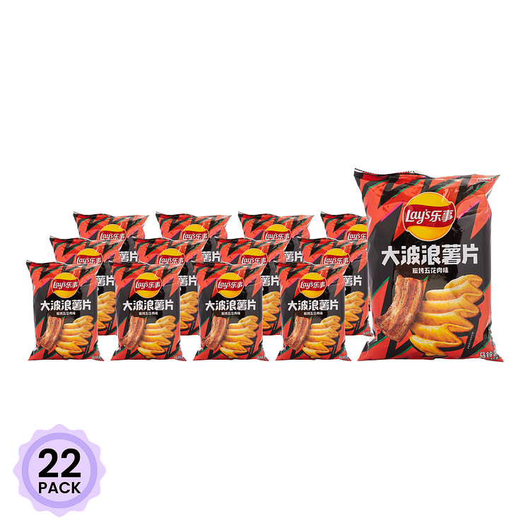 乐事 大波浪薯片 碳烤五花肉味 70 克*22 包