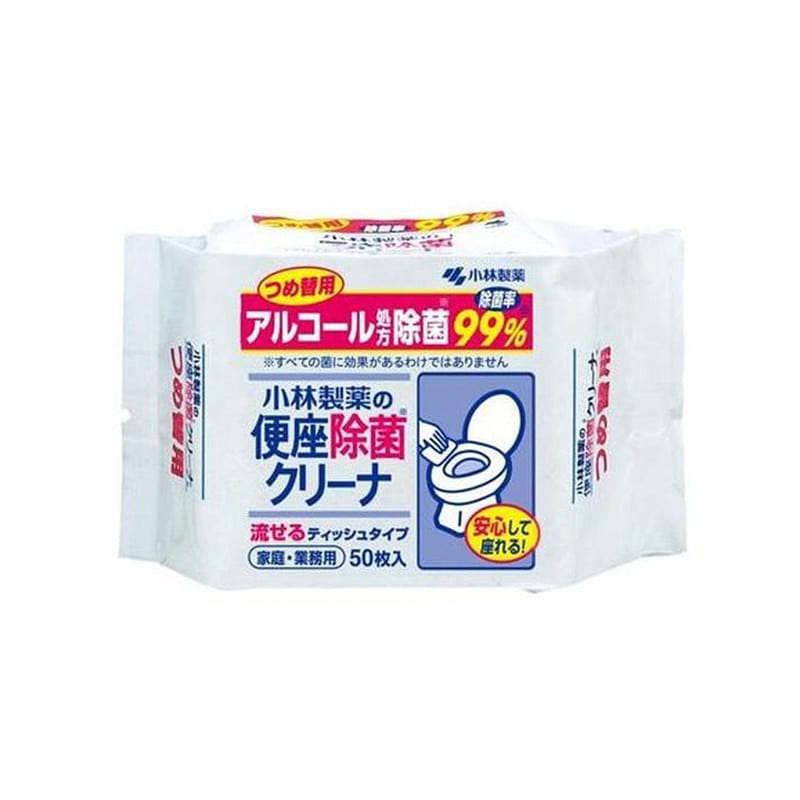 KOBAYASHI Toilet Seat Cleaning Paper Wet Wipes 50 Pieces 1 each