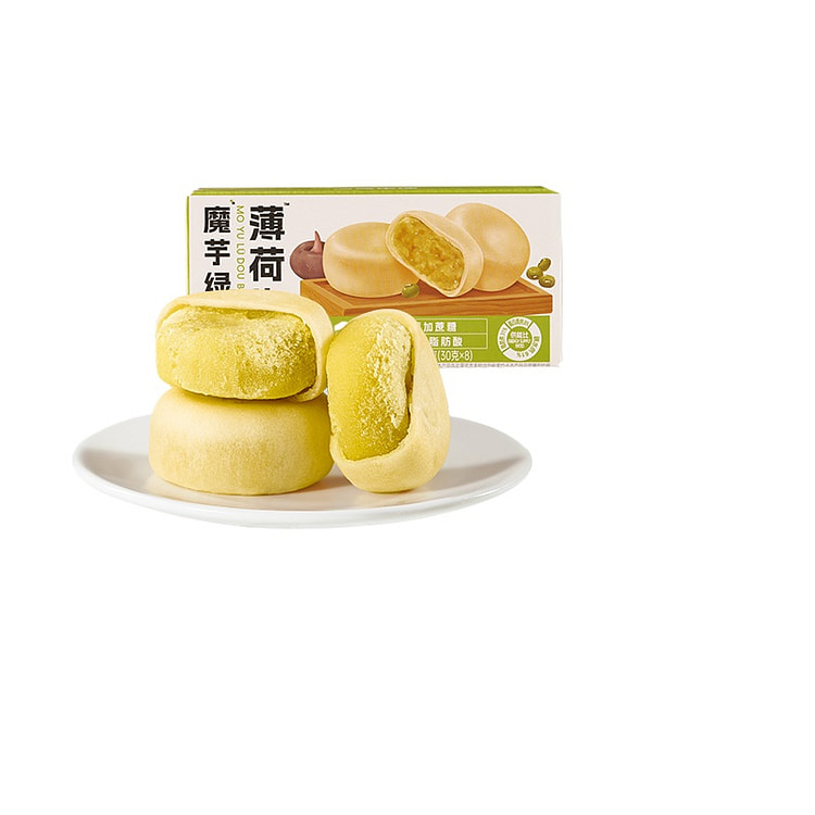 薄荷生活 魔芋脱皮绿豆饼糕团子点心冰沙感馅料传统老式小吃零食240g*1盒