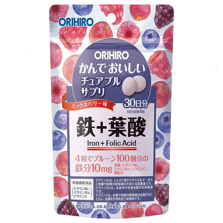 日本直邮 ORHIRO 铁+叶酸补充片 120粒/