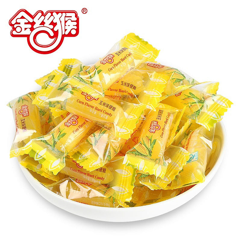 Golden monkey corn flavored hard candy, wedding candy, New Year’s goods, candy 500 g
