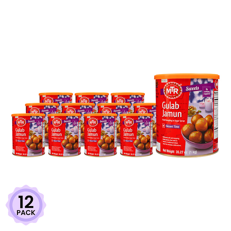 MTR Gulab Jamun Tin 印度奶球甜点 1000 克*12 包