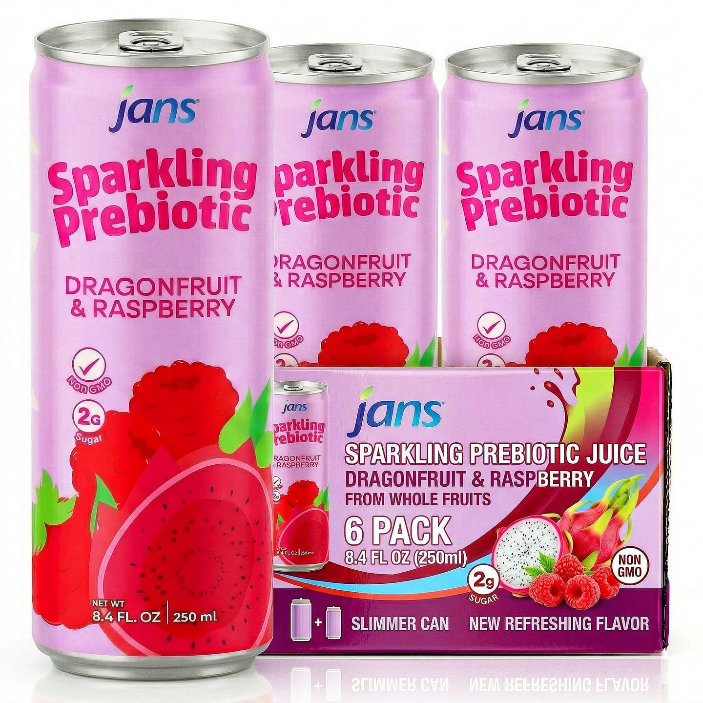 Sparkling Prebiotic Dragonfruit & Raspberry 8.4 fl.oz*6 pack