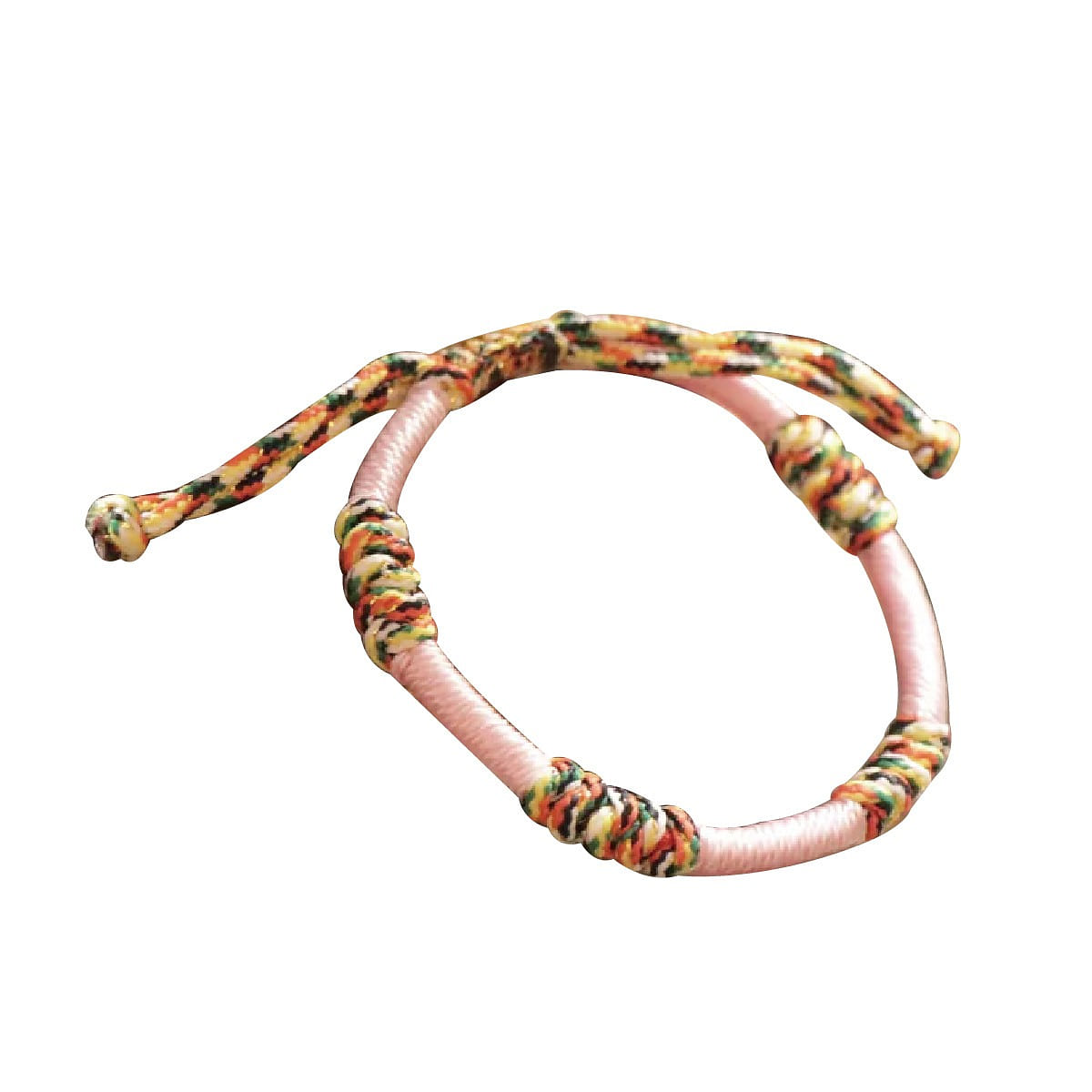 MAZUBUYBUY 5 Color Braided Cord Bracelet Pink 1pcs 6 g