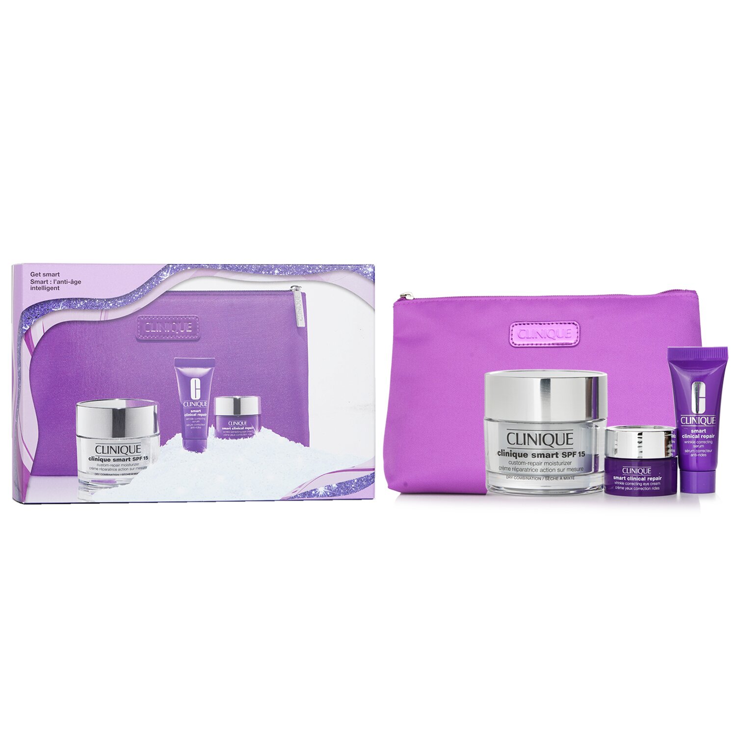 Clinique Smart Repair Anti-Age Intelligent Set 3pcs+1bag - Weee!