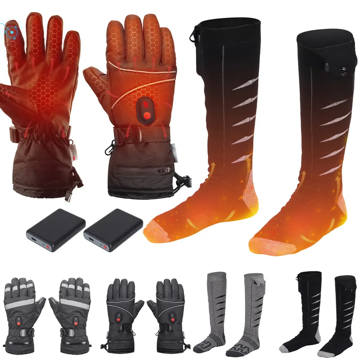 Electric Heated Socks+Heated Gloves Rechargeable 1 box