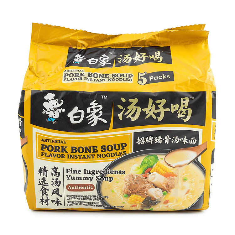 Baixiang Instant Noodles Pork Bone Soup Flavor 111 g*5 pack