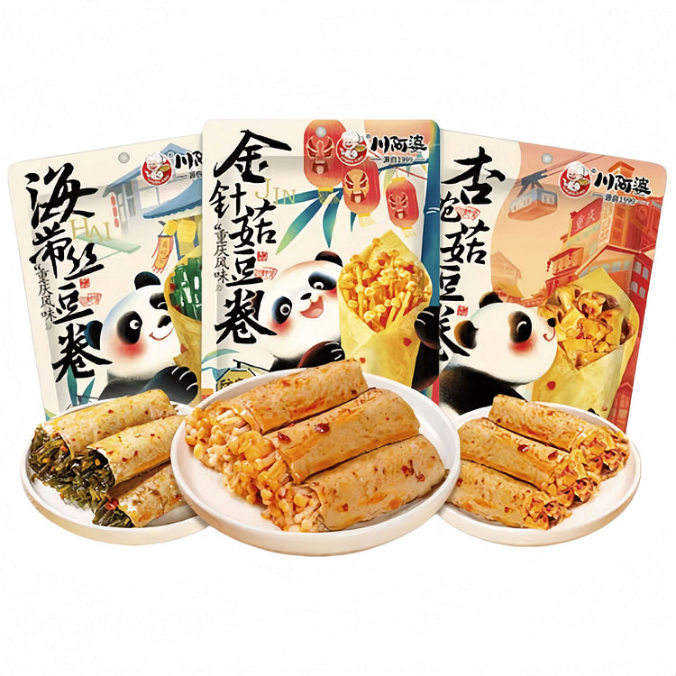 川阿婆 夹心豆卷金针菇海带杏鲍菇 共3袋 3 包