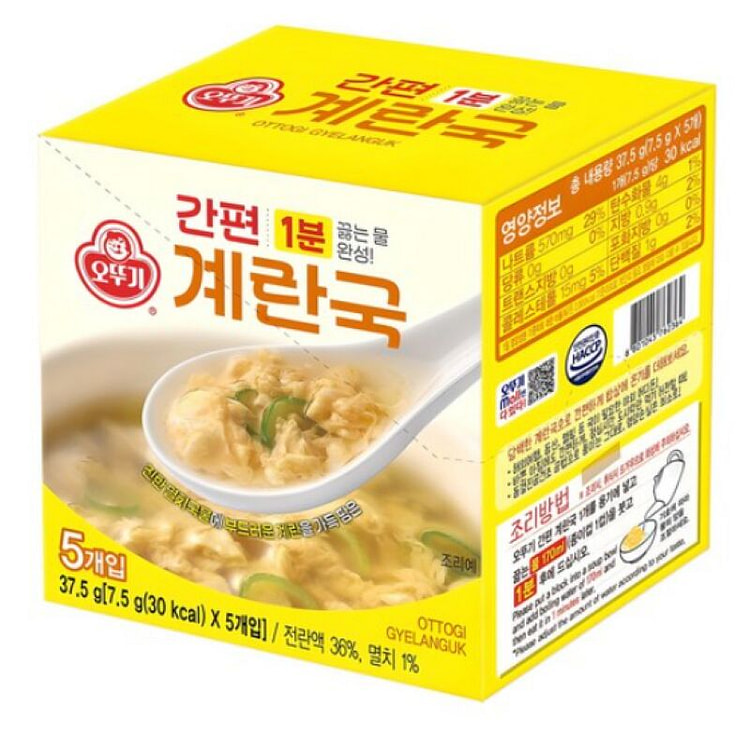[한국 직배송] 오뚜기 간편 계란국 7.5g * 5개입, 1개