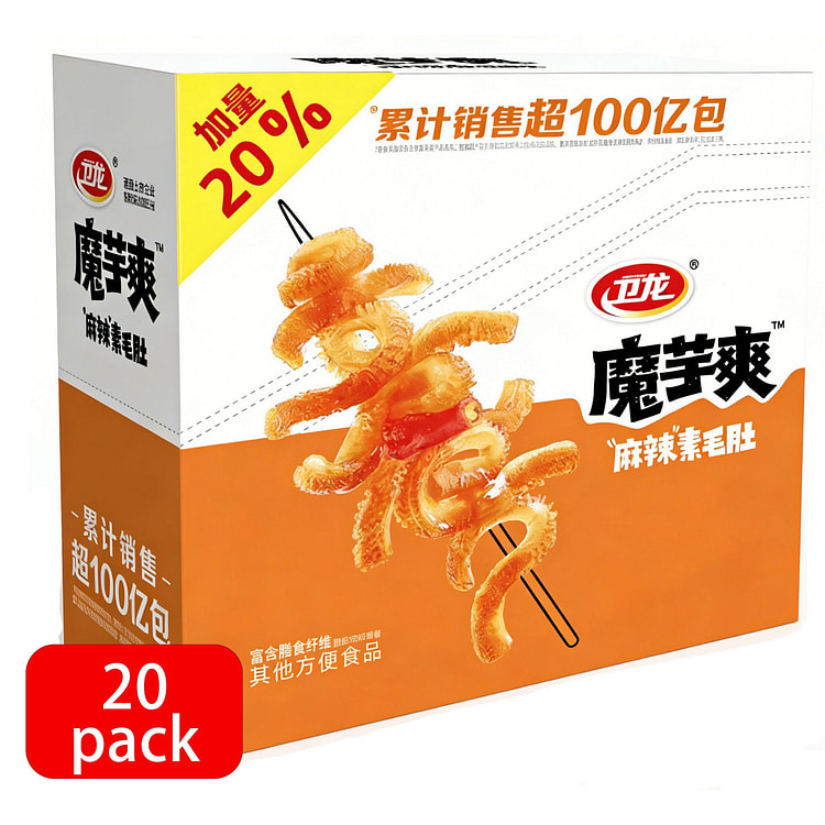 卫龙魔芋爽 麻辣味 怀旧解馋休闲零食（20pcs） 360 克