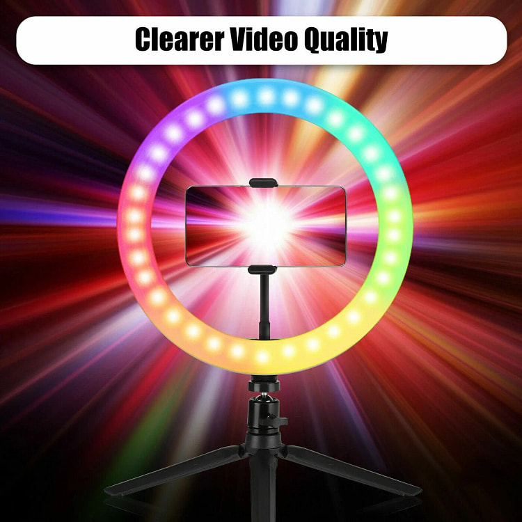 10" RGB Beauty Fill Light LED Ring w/Tripod Stand 1 box