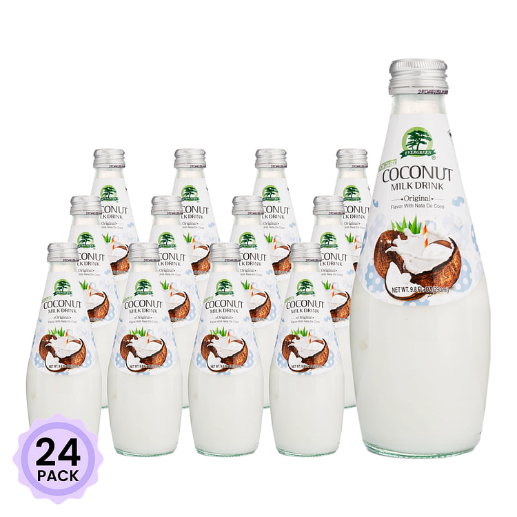 Evergreen 原味果粒椰奶 9.8 盎司*24 包