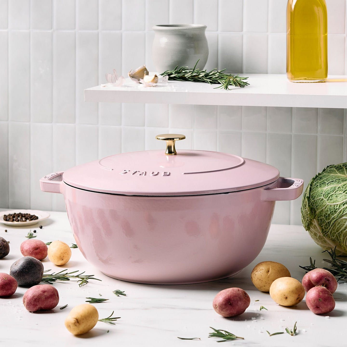 Staub Cast Iron French Oven,5-qt Pink Peony 1 each