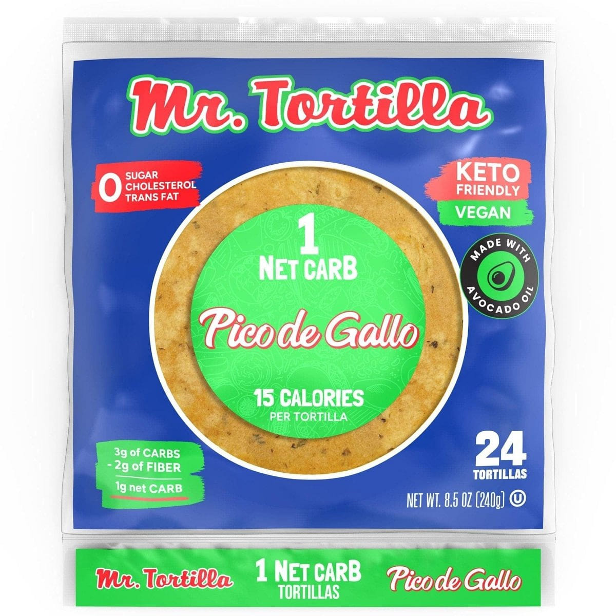 1 Net Carb, 15 Calorie Tortillas – 24 Count Pico de Gallo 1 each