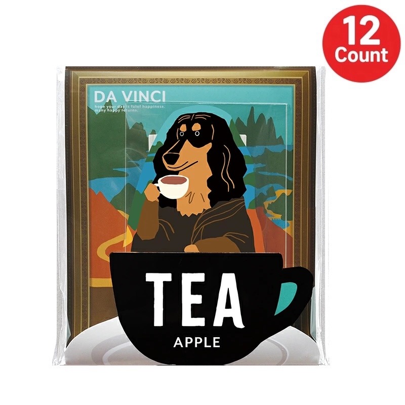 Art Museum Tea Bag Dachshund Apple 12 Count 1 bunch