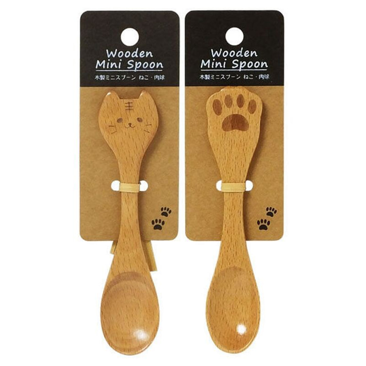 Watts Wooden Mini Spoon Cat Paw/Cat Face Choice