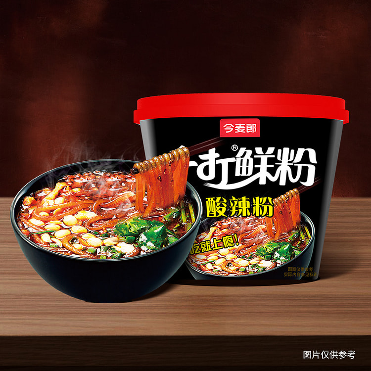 今麦郎手打鲜粉桶装粉条方便酸辣粉221g*1桶