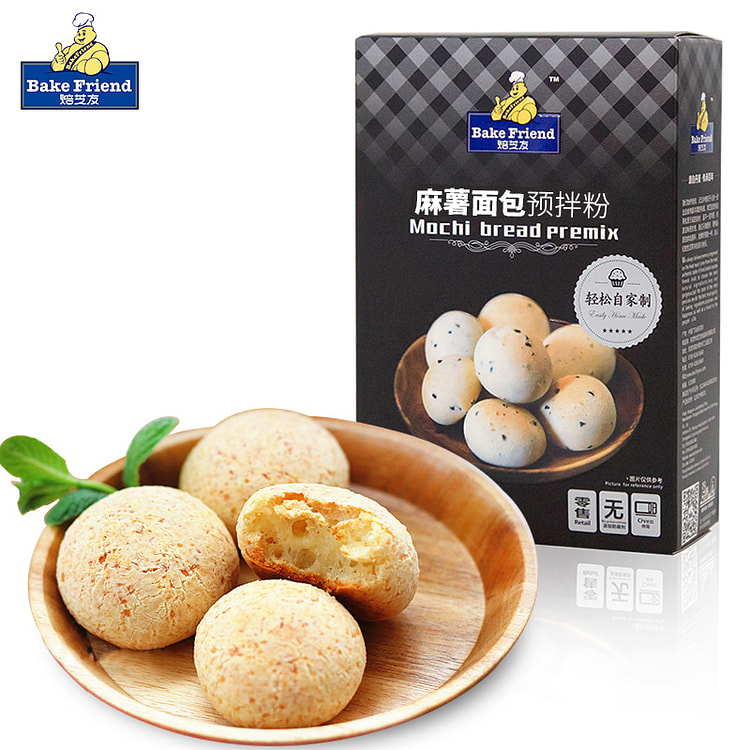焙芝友麻薯预拌粉欧包手指米麻薯粉面包家用烘焙专用 300g*1盒装