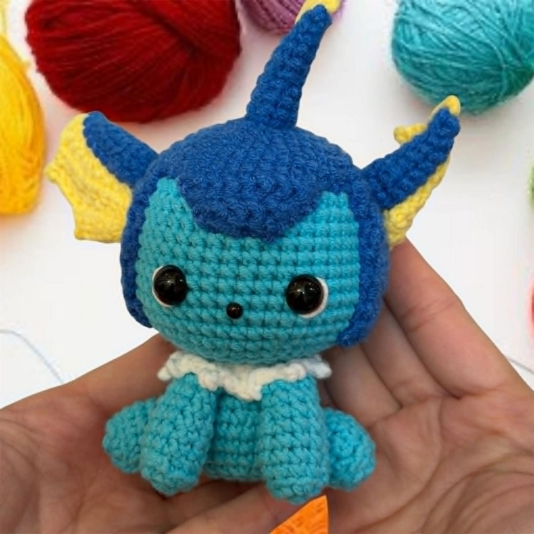 手作り ポケモン シャワーズ かぎ針編みあみぐるみギフト 1 count