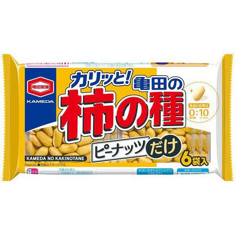 Kameda Kakinotane Peanuts Only 135g (6 bags) 1 each