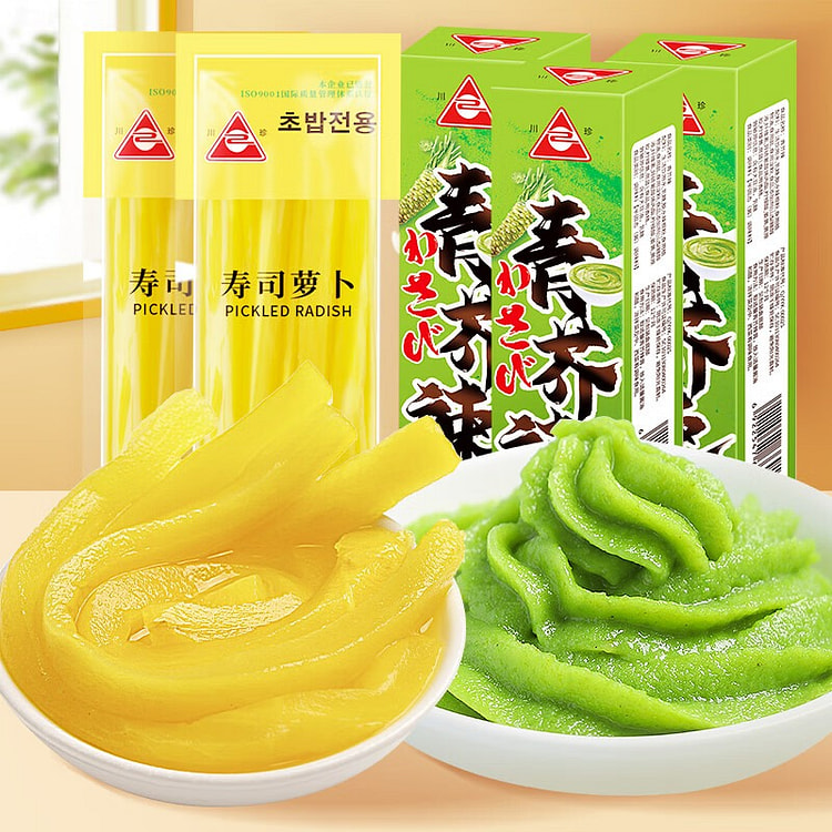 川珍 寿司组合 寿司萝卜 青芥辣蘸料 紫菜包饭食材