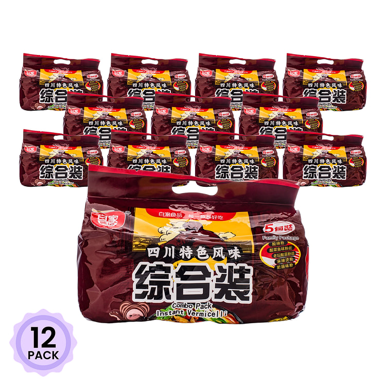 白家 陈记粉丝综合装 5连包 538 克*12 包