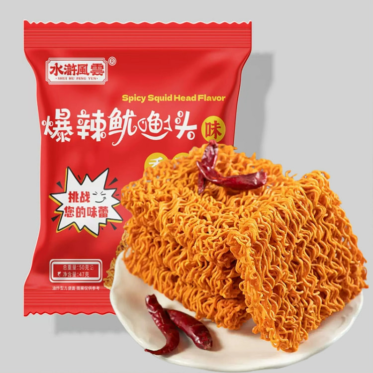 爆辣鱿鱼头味香脆面50g*3袋