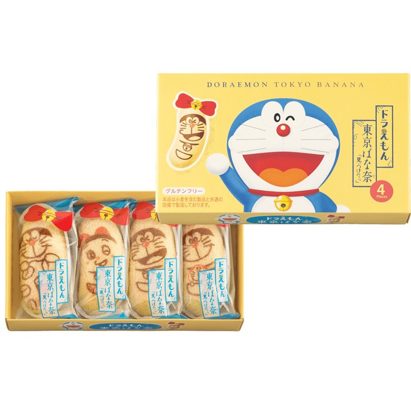 TOKYO BANANAxDORAEMON Pudding Flavor, 4 PCs 1 box
