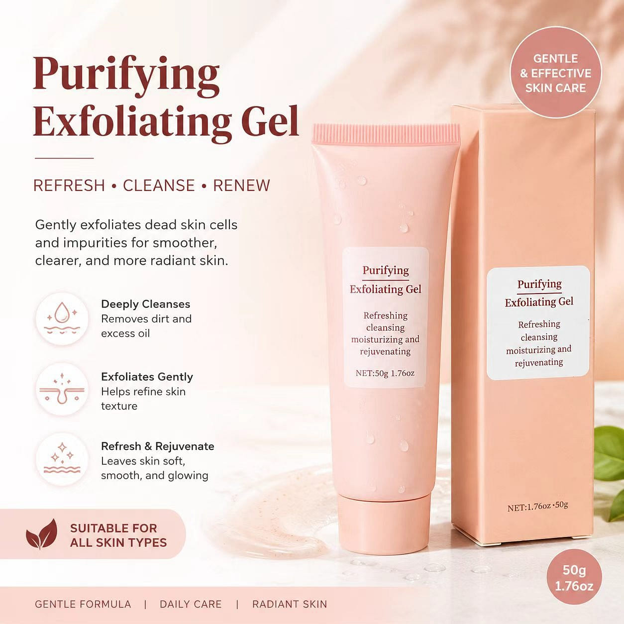Exfoliating Gel Cleanser for Face and Body,SkinScr 1 count