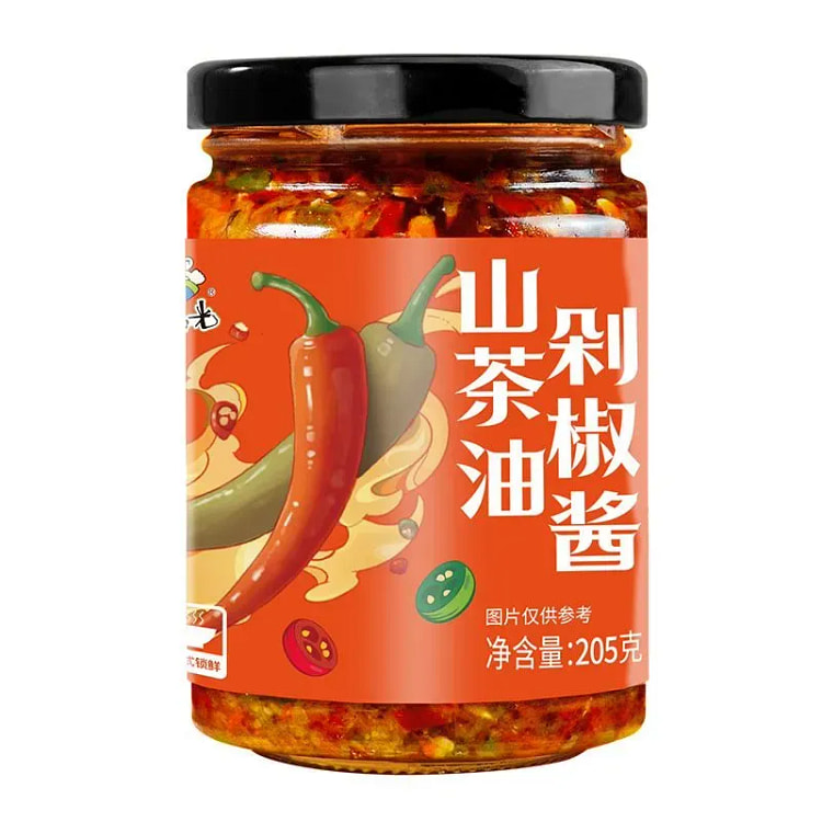 饭扫光山茶油剁椒酱拌面酱拌饭酱辣椒酱调味酱205g 205 克