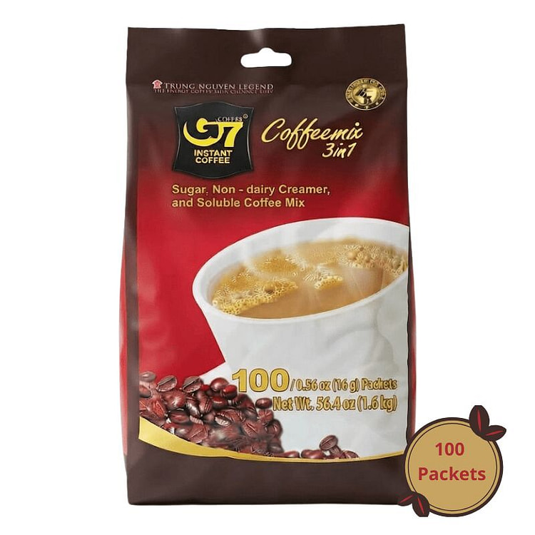 [Trung Nguyen] Cà phê hòa tan G7 3in1 - Bịch 100 gói 56.4 oz