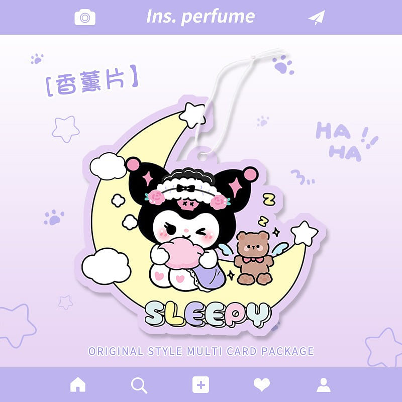 Sanrio Car Aromatherapy Fragrance Chip Car Perfume Wardrobe-Kuromi Ocean Scent 1 each